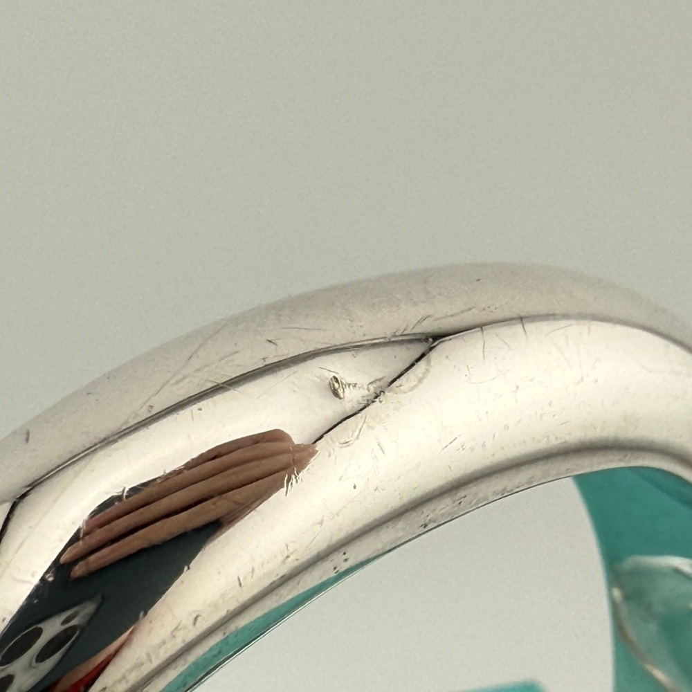 RARE Tiffany & Co. Rock Crystal Open Heart Cuff Bracelet Silver - Picture 9 of 10